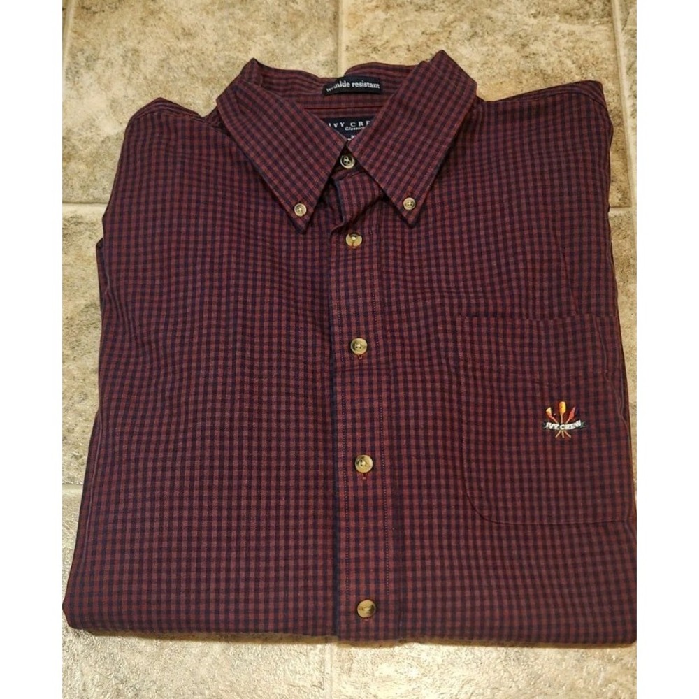 Ivy Crew 2XT‎ Long Sleeve Plaid Button Up Wrinkle Resistant Preowned, EUC